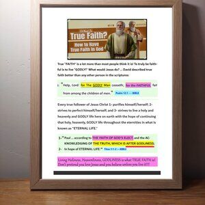 True Faith 8 and 1/2 by 11 Wall Picture